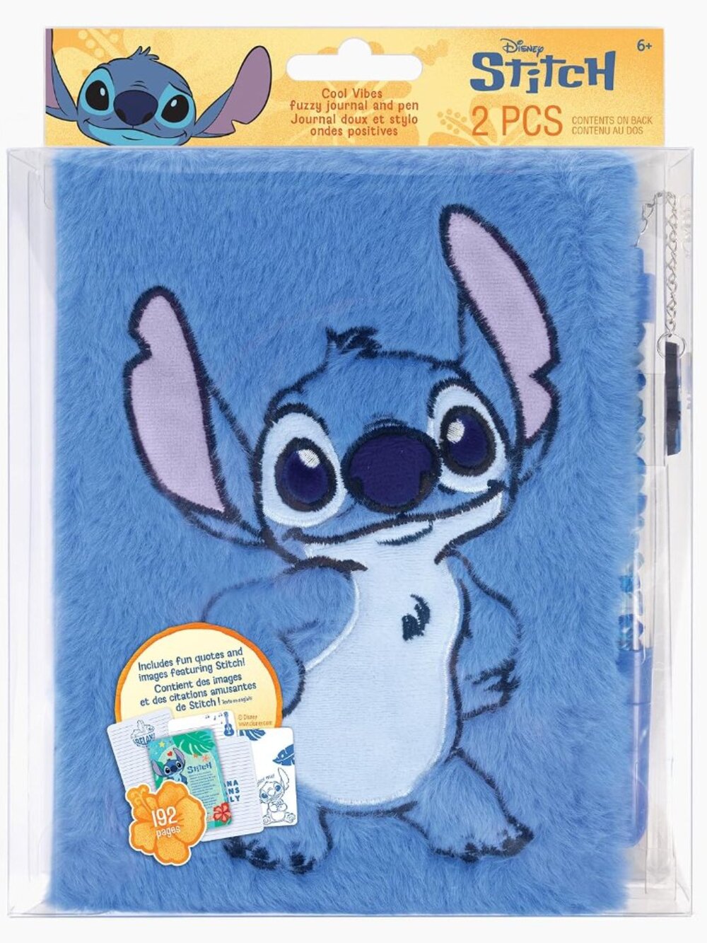 DISNEY STITCH Cool Vibes Plush Journal & Pen - NEW NIB